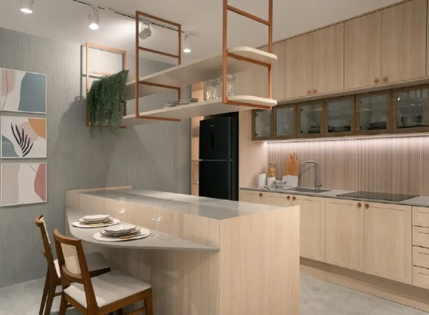 Integração e funcionalidade: cozinhar sem perder o contato com familiares e convidados. Foto: Roberta Gewehr